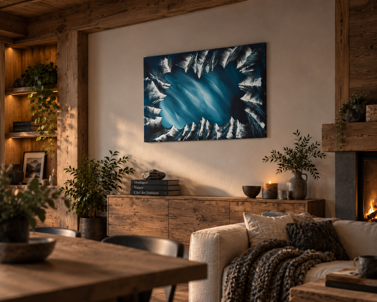 L'Œil des Glaciers — tableau acrylique original peint à la main en Suisse — VivasAlpine
