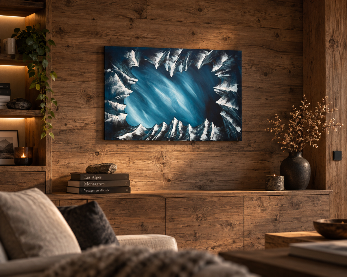 L'Œil des Glaciers — tableau acrylique original peint à la main en Suisse — VivasAlpine