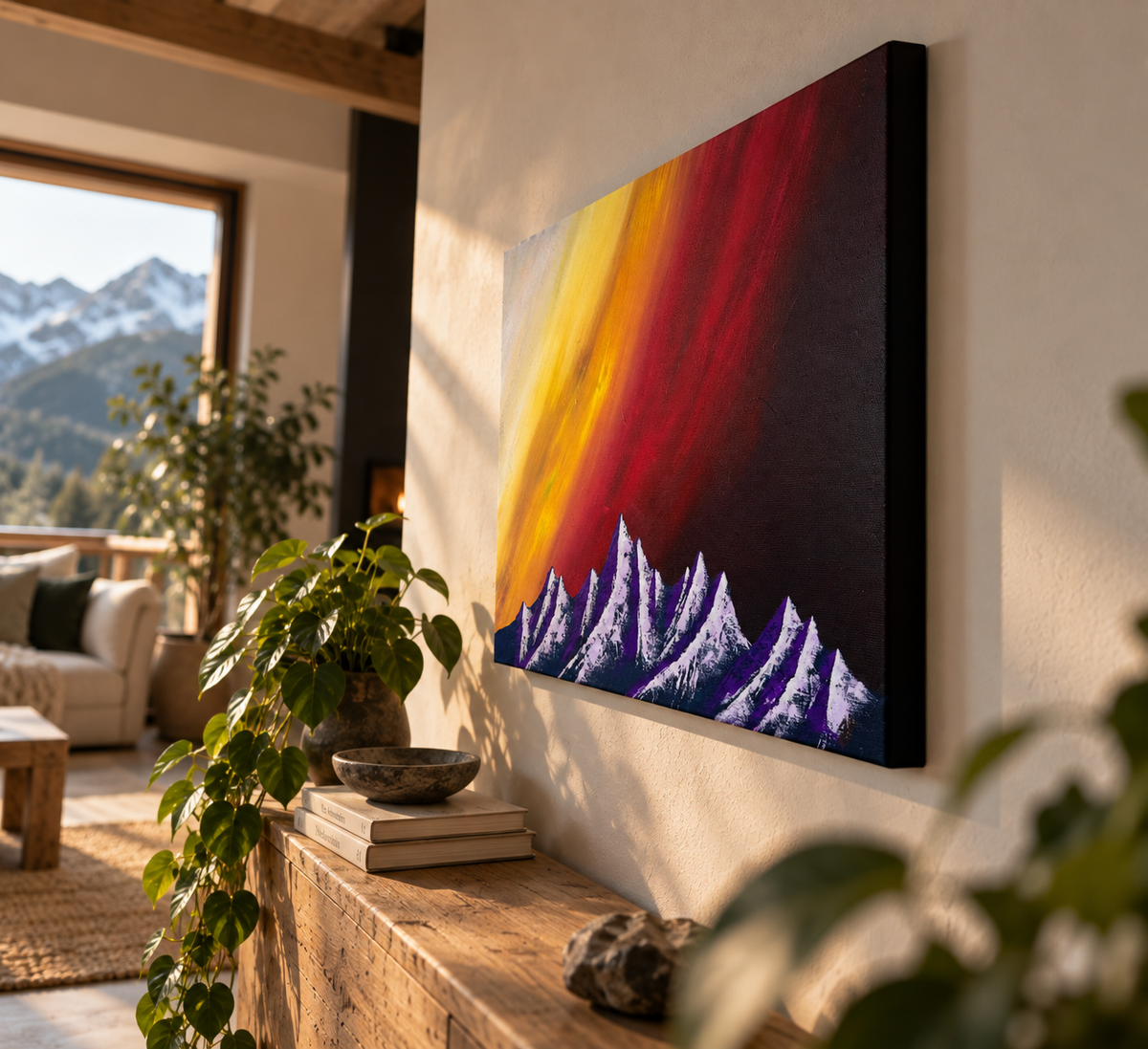 Cristal des Cimes — tableau acrylique original peint à la main en Suisse — VivasAlpine