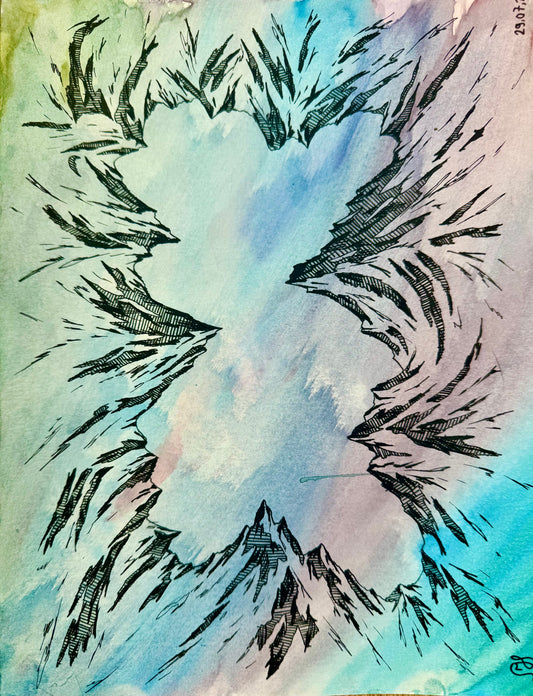 L’Œil du Sommet – Aquarelle originale