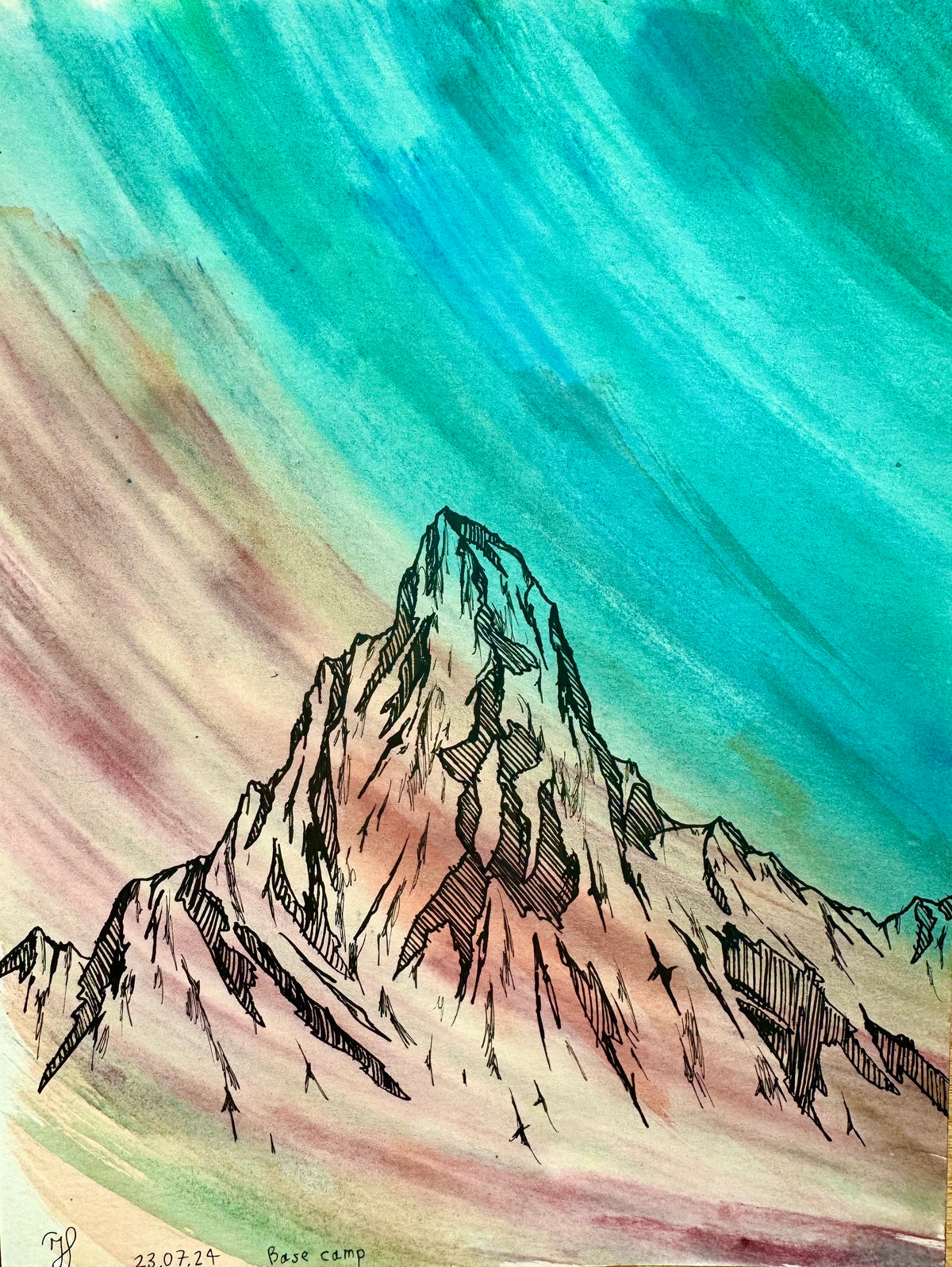 Base Camp – Aquarelle originale
