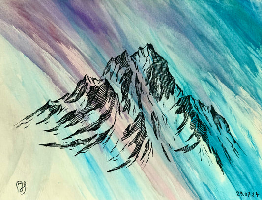 Vagues de Cimes – Aquarelle originale